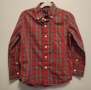 Gap Kids Red Plaid Shirt Size Small